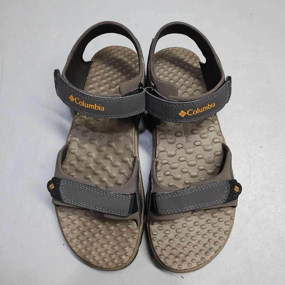 Columbia Riptide Sandals Mens US 8 Gray Black Open Toe Hook & Loop YM 6045-255